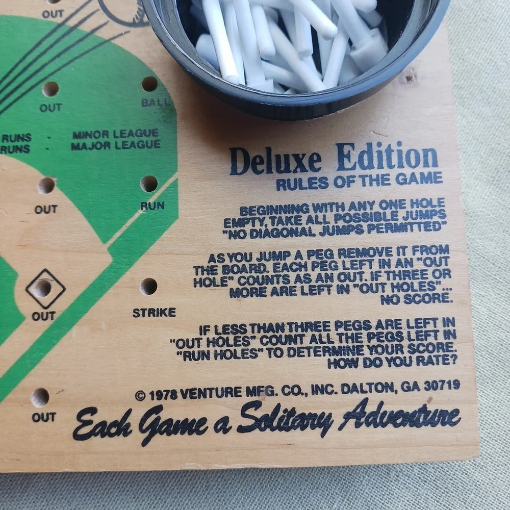 Vintage Baseball IQ Tester Wood Game 1978 USA